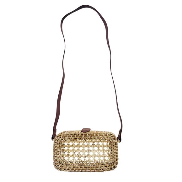 J.CREW Women's Woven Crossbody‎ Bag in Rainbow Rattan - Picture 2 of 7